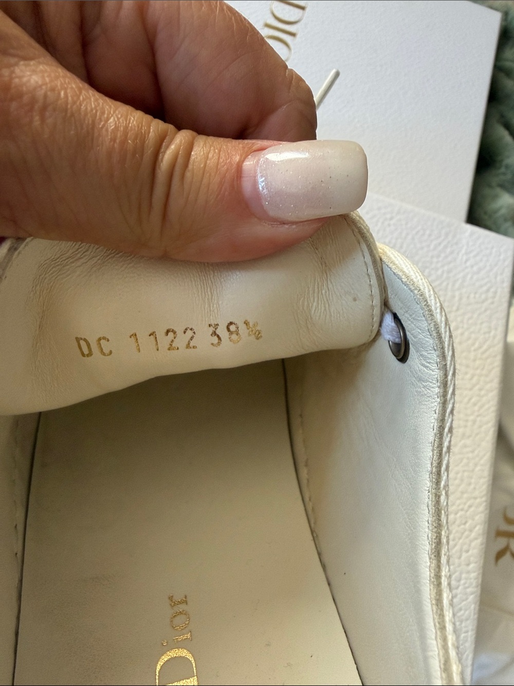 Dior Beige and White Logo-Print women’s Sneakers - Picture 6 of 9